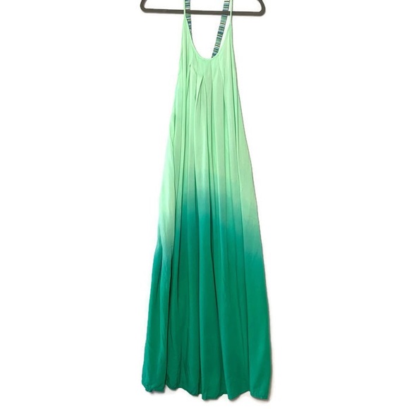 flowy green maxi dress
